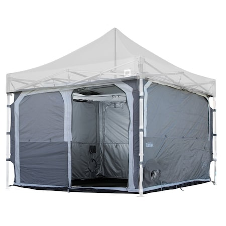 E-Z Up Work Cube Shelter, 10' W x 10' L, Straight Leg, Steel Gray WC10SLSG